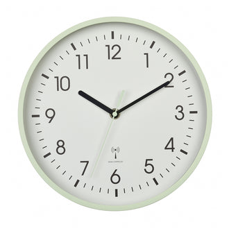 Orologio da parete radiocontrollato analogico con cornice in resina color menta cm Ø24,5x4,2
