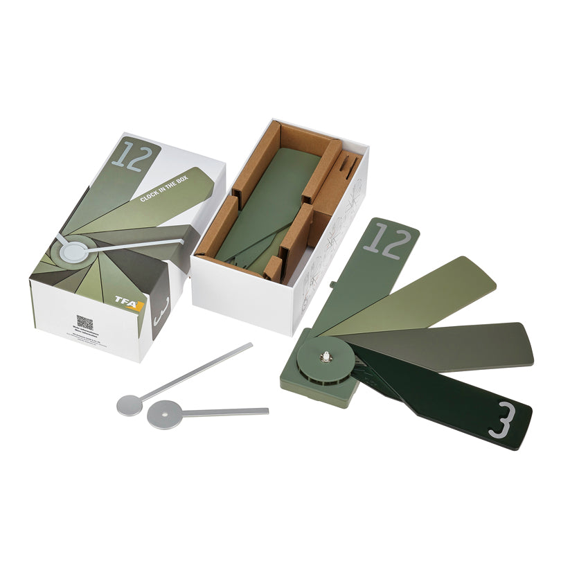 Orologio da parete di design analogico "Clock in a Box", da assemblare cm Ø40