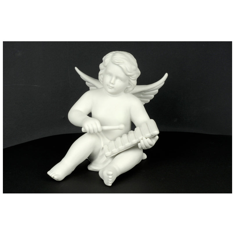 ANGELO CON XILOFONO L BCO PORCELL. CM 14X14X15 CM 14X14X15