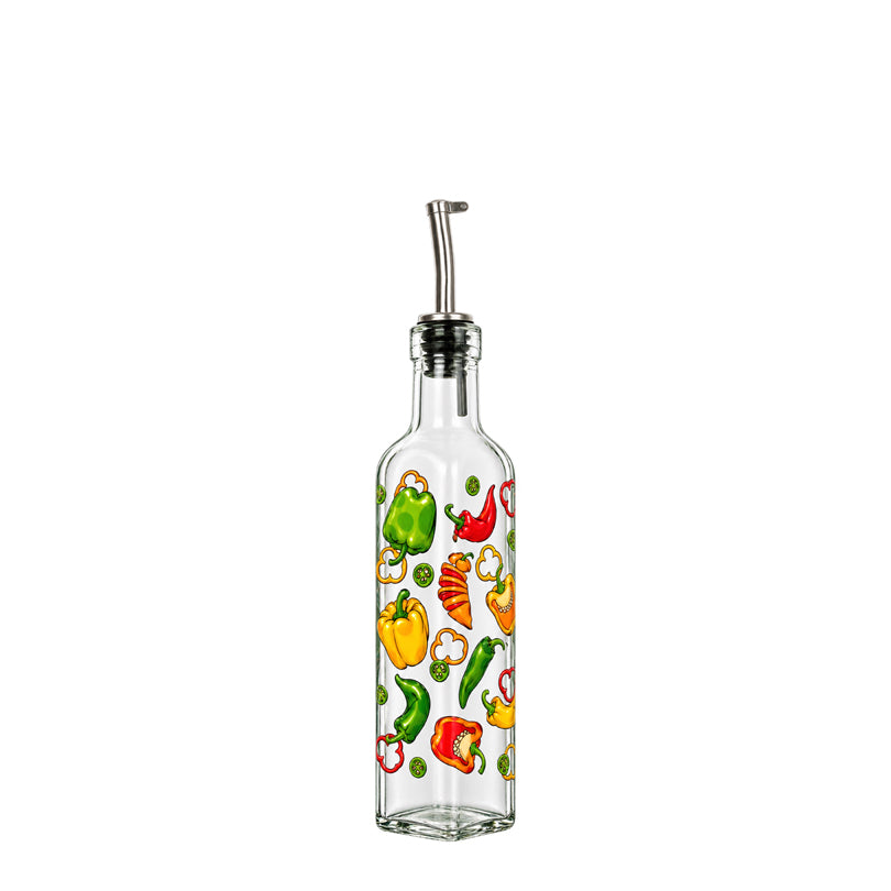 Oliera con tappo dosatore "Colorful Chilies" l 0,25/cm 4,5x4,5x26