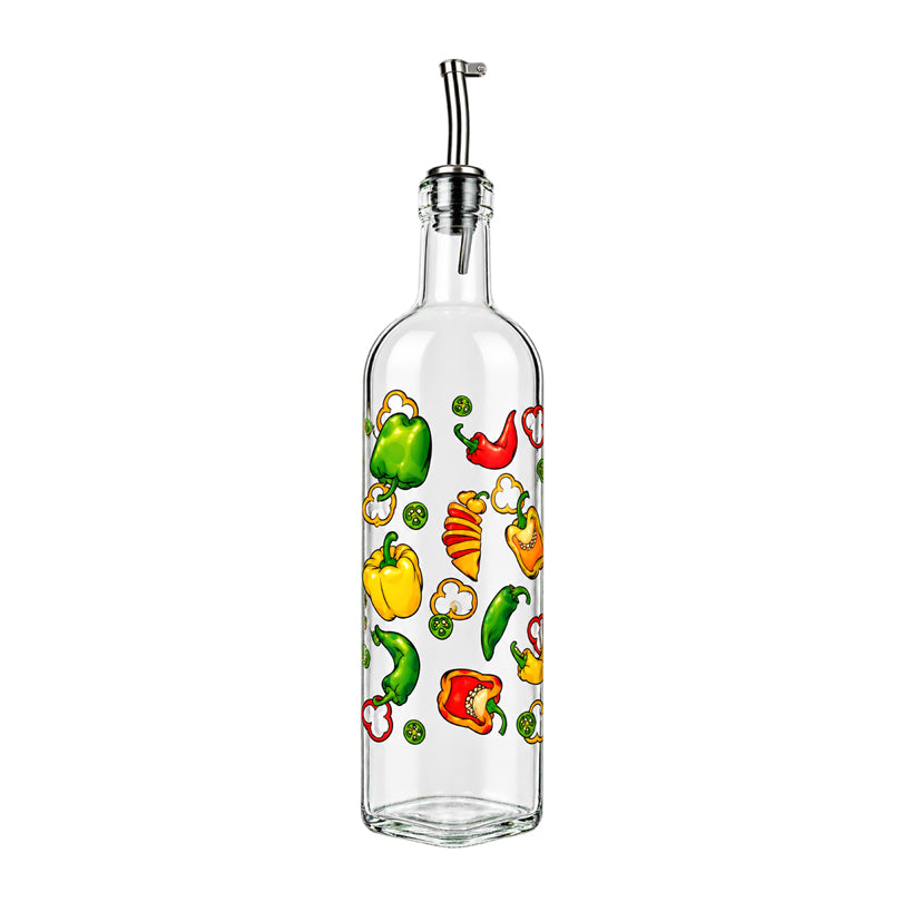 Oliera con tappo dosatore "Colorful Chilies" l 0,5/cm 5,5x5,5x32