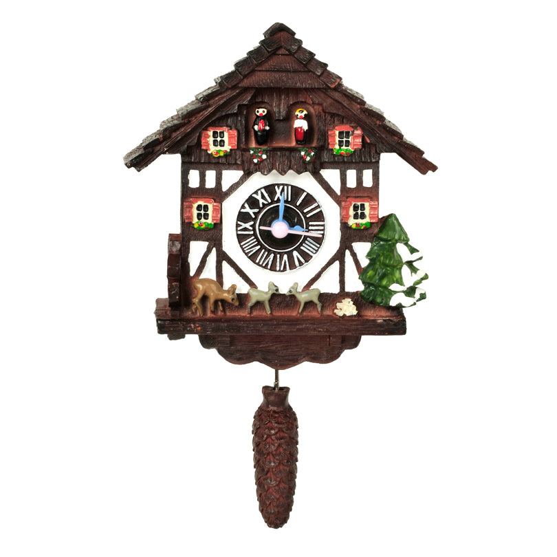 Calamita orologio cucù con pendolo a pigna cm 7,5x4,5x12,5