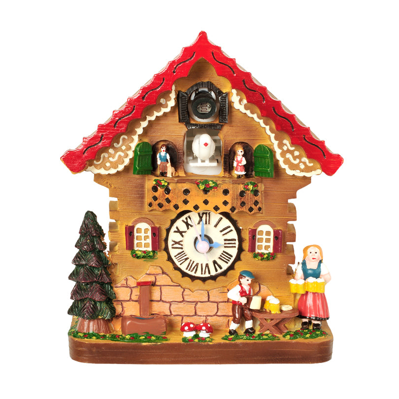 Calamita orologio cucù "Biergarten" con sensore di movimento e cucù, ricaricabile tramite micro-USB cm 8,5x4,5x10,5