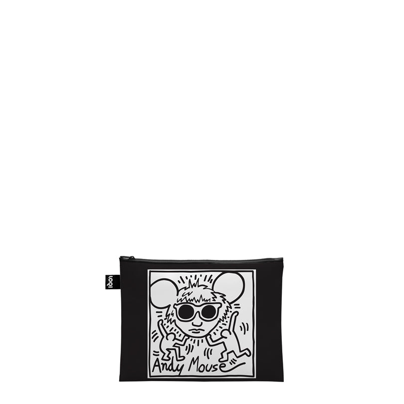 Zip pocket "Keith Haring - Political Line, Andy Mouse, New York" assortite 3 pezzi cm 13-25x23-32