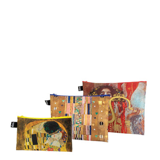 Zip pocket "Museum - Gustav Klimt Recyled", confezione assortita da 3 pezzi