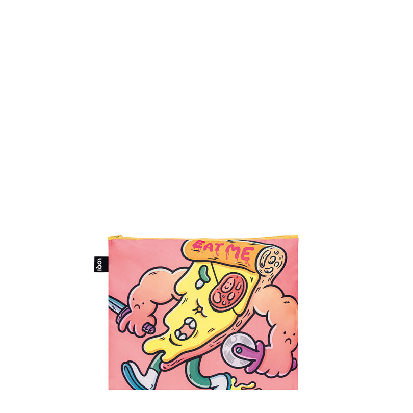 Zip Pocket "Brosmind - Slasher the Slice & Eat your Greens Recycled", confezione assortita da 3 pezzi