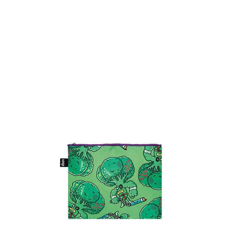 Zip Pocket "Brosmind - Slasher the Slice & Eat your Greens Recycled", confezione assortita da 3 pezzi