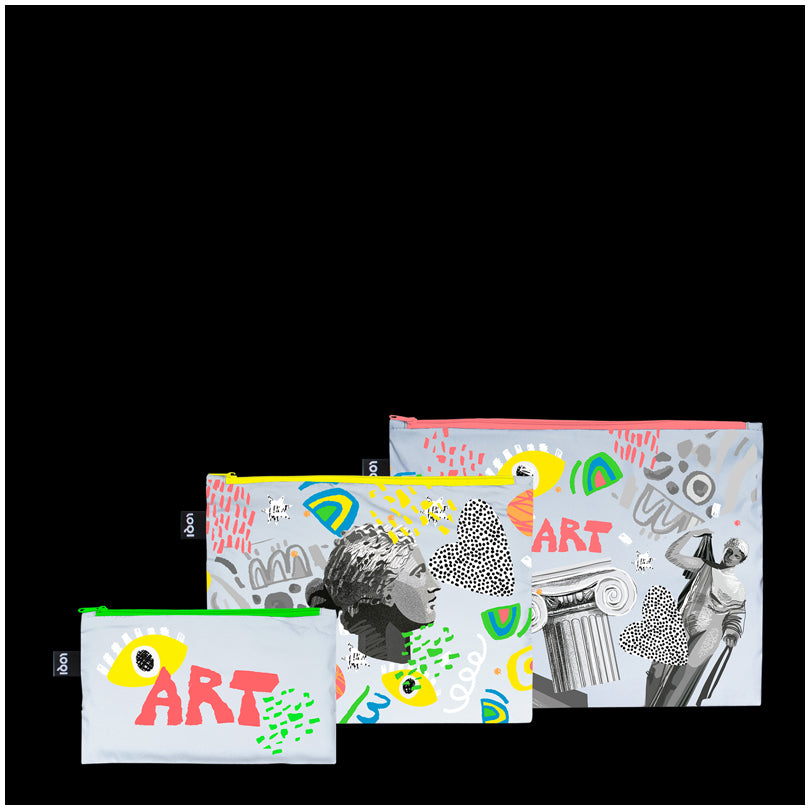 Zip pocket "Classic - Reflective Art Recycled", confezione assortita da 3 pezzi