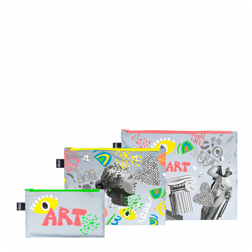 Zip pocket "Classic - Reflective Art Recycled", confezione assortita da 3 pezzi