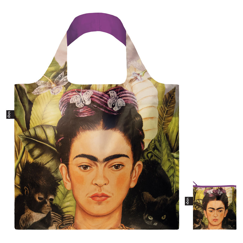 Borsa spesa "Frida Kahlo - Self Portrait with Humming Bird Recycled" cm 50x42/69