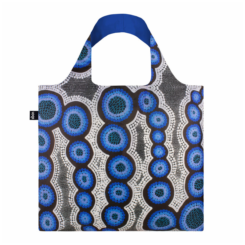 Borsa spesa "Kirsten Nangala Egan - Water Dreaming Blue Recycled" cm 50x42/69