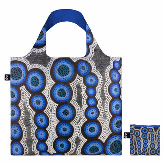 Borsa spesa "Kirsten Nangala Egan - Water Dreaming Blue Recycled" cm 50x42/69