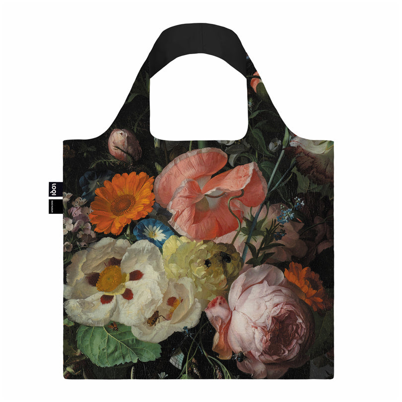 Borsa spesa "Rachel Ruysch - Still Life with Flowers on a Marble Tabletop Recycled" cm 50x42/69