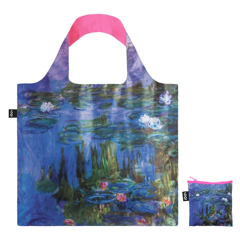 Borsa spesa "Claude Monet - Water Lillies Neon Pink Recycled" cm 50x42/69