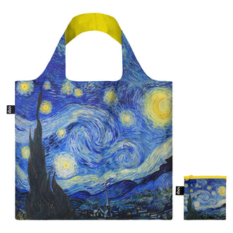 Borsa spesa "Vincent van Gogh - Starry Night Neon Yellow Recycled" cm 50x42/69
