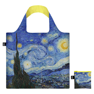 Borsa spesa "Vincent van Gogh - Starry Night Neon Yellow Recycled" cm 50x42/69