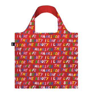 Borsa spesa "Glitter Power - Love Life Red Recycled" cm 50x42/69
