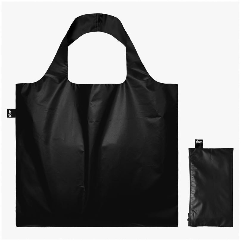 Borsa spesa "Metallic - Black", con custodia con zip (cm 23x14) cm 50x42/69