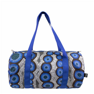 Borsa da viaggio/Weekender "Kirsten Nangala Egan - Water Dreaming Blue Recycled" cm 50x25x25