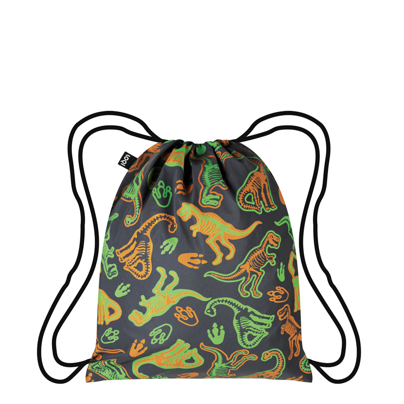 Zainetto a sacca mini "Kids - Dinosaur Skeleton Reflective Recycled" cm 28x34