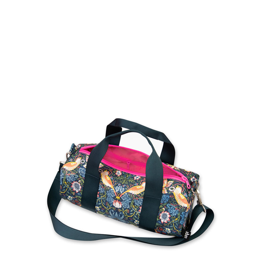 Borsa da viaggio/Weekender mini "William Morris - The Strawberry Thief Neon Pink Recycled" cm 30x15