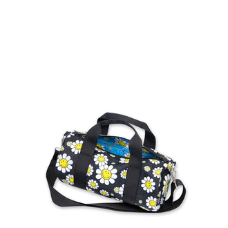 Borsa da viaggio/Weekender mini "Smiley - Flowers Black Recycled" cm 30x15