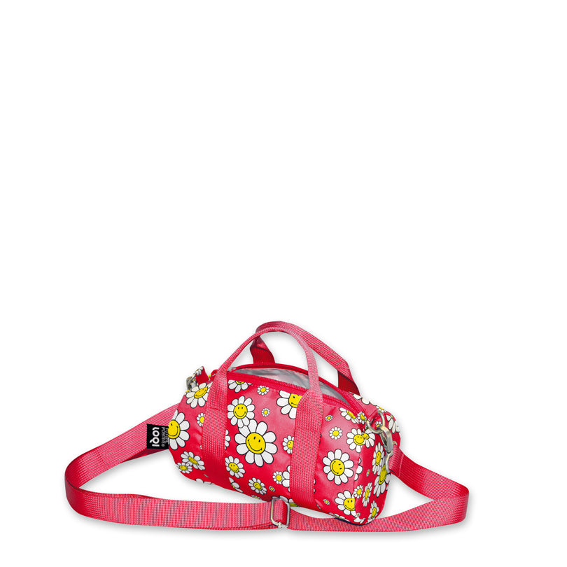 Borsa a tracolla "Smiley - Flowers Raspberry Recycled" cm 20x10x10
