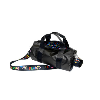 Borsa da viaggio/Weekender mini "Glitter Power - Love Life Metallic Black" cm 30x15