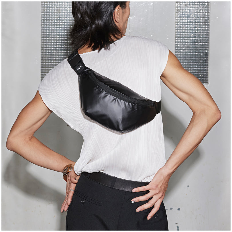 Borsa a tracolla "Metallic - Black" cm 20x10x10