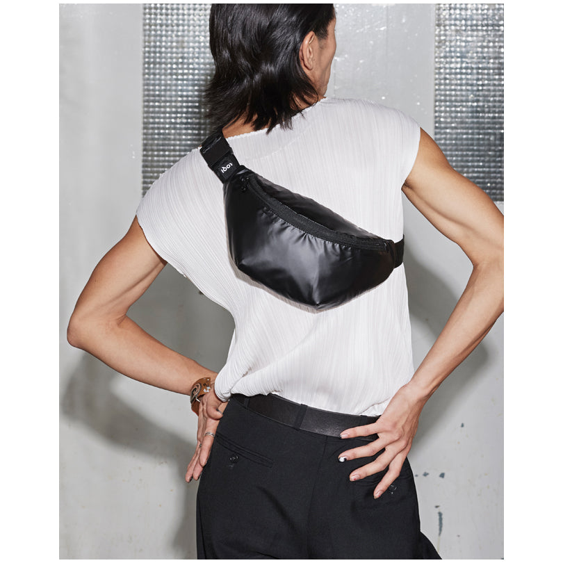 Borsa a tracolla "Metallic - Black" cm 20x10x10