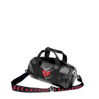 Borsa da viaggio/Weekender mini "Metallic - Keith Haring Black Heart Face" cm 30x15