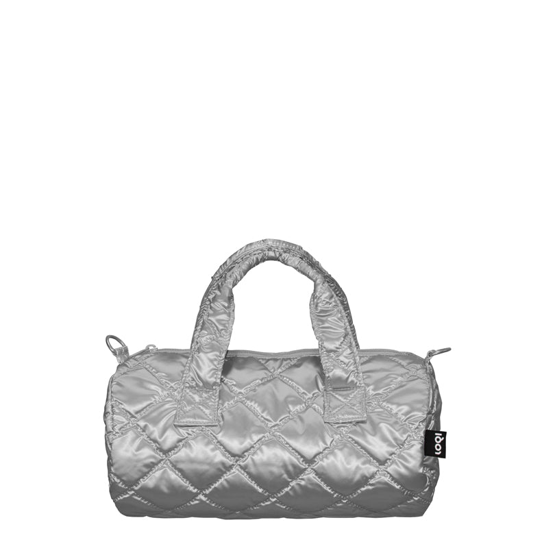 Borsa da viaggio/Weekender mini "Metallic - Silver Puffy" cm 30x15