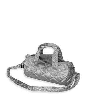 Borsa da viaggio/Weekender mini "Metallic - Silver Puffy" cm 30x15