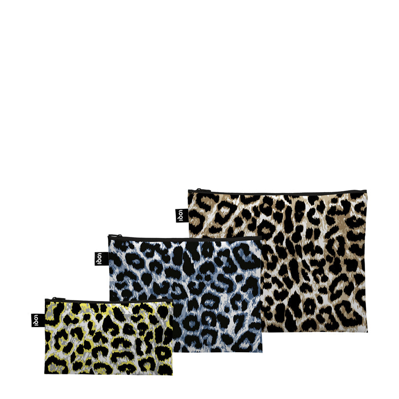 Zip pocket "Leopard Collection - Dusk, Twilight and Sunrise Recycled", confezione assortita da 3 pezzi