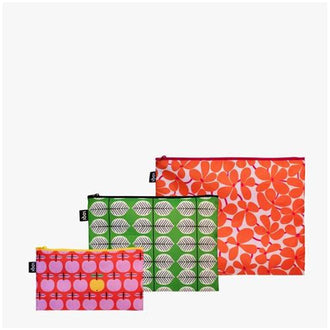 Zip pocket "Stig Lindberg - Ballet, Bersa, Pall Recycled", confezione assortita da 3 pezzi cm 13-25X23-32