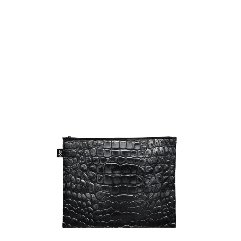 Zip pocket "Crocodile - Black, Red, White Recycled", confezione assortita da 3 pezzi cm 13-25X23-32