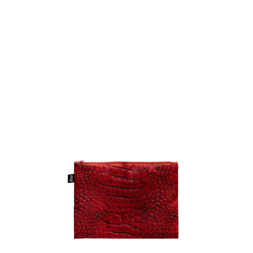 Zip pocket "Crocodile - Black, Red, White Recycled", confezione assortita da 3 pezzi cm 13-25X23-32