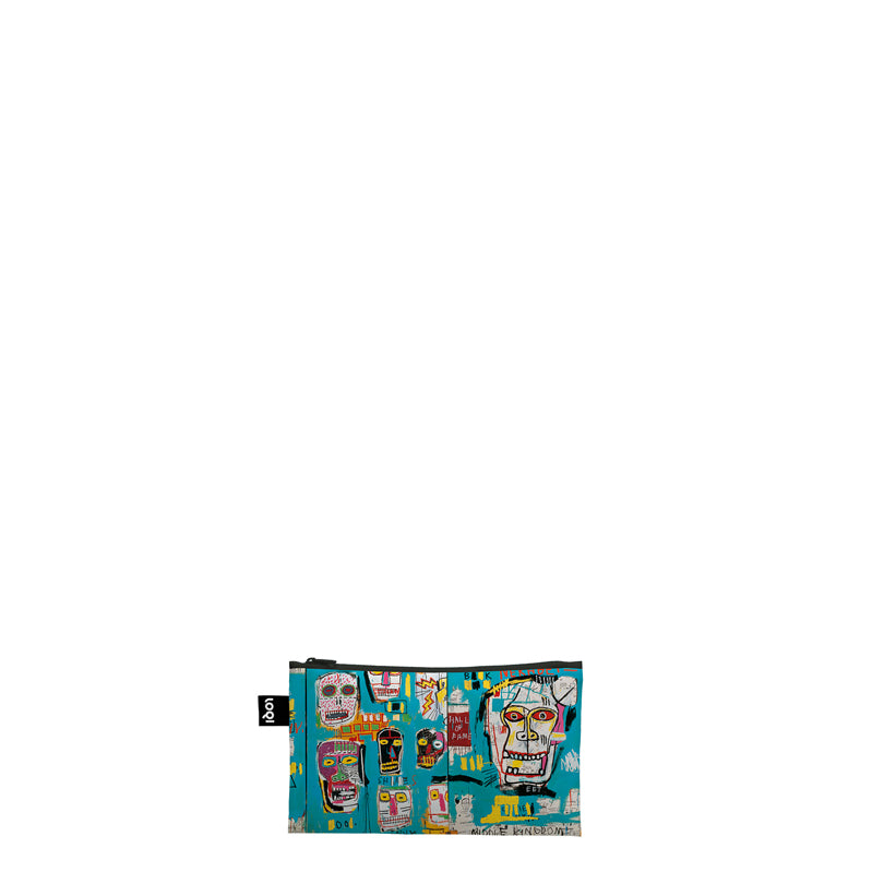 Zip pocket "Jean-Michel Basquiat - Skull, Crown Recycled", confezione assortita da 3 pezzi cm 13-25X23-32