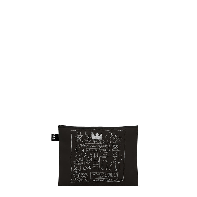 Zip pocket "Jean-Michel Basquiat - Skull, Crown Recycled", confezione assortita da 3 pezzi cm 13-25X23-32