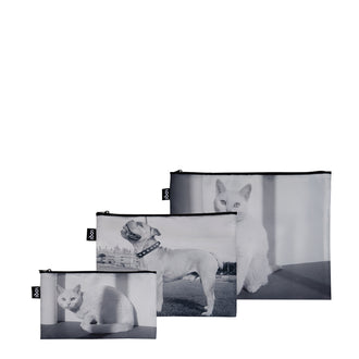 Zip pocket "Eileen Agar - Bella the Cat and Dandy the Bulldog", confezione assortita da 3 pezzi cm 13-25X23-32