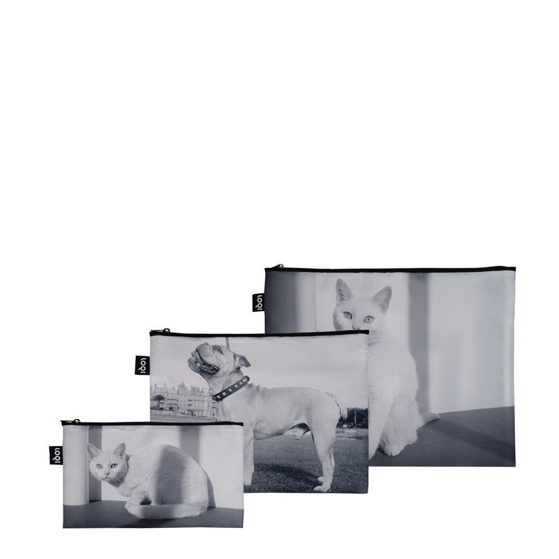 Zip pocket "Eileen Agar - Bella the Cat and Dandy the Bulldog", confezione assortita da 3 pezzi cm 13-25X23-32