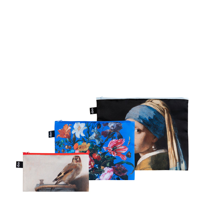 Zip pocket "Mauritshuis - Vermeer, De Heem, Fabritius", confezione assortita da 3 pezzi cm 13-25X23-32