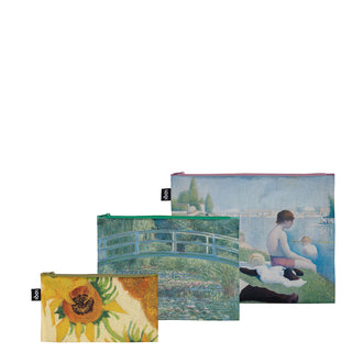 Zip pocket "Impressionism - Seurat, Monet, Van Gogh", confezione assortita da 3 pezzi cm 13-25X23-32