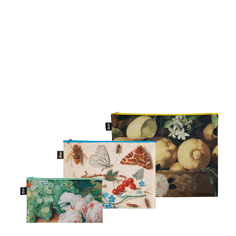 Zip pocket "Still Life - De Zurbarán, Van Kessel, Von Huysum", confezione assortita da 3 pezzi cm 13-25X23-32