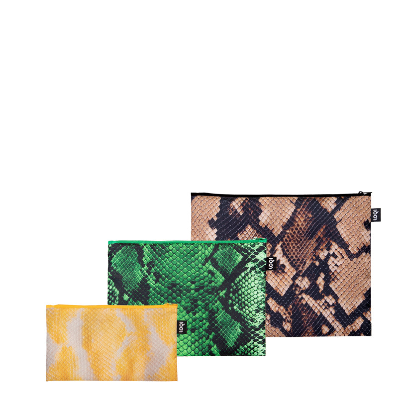 Zip pocket "Snake", confezione assortita da 3 pezzi cm 13-25X23-32