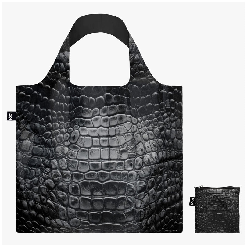 Borsa spesa "Crocodile - Black Recycled" cm 50x42/69