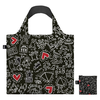 Borsa spesa "Keith Haring - Black Pattern Recycled" cm 50x42/69