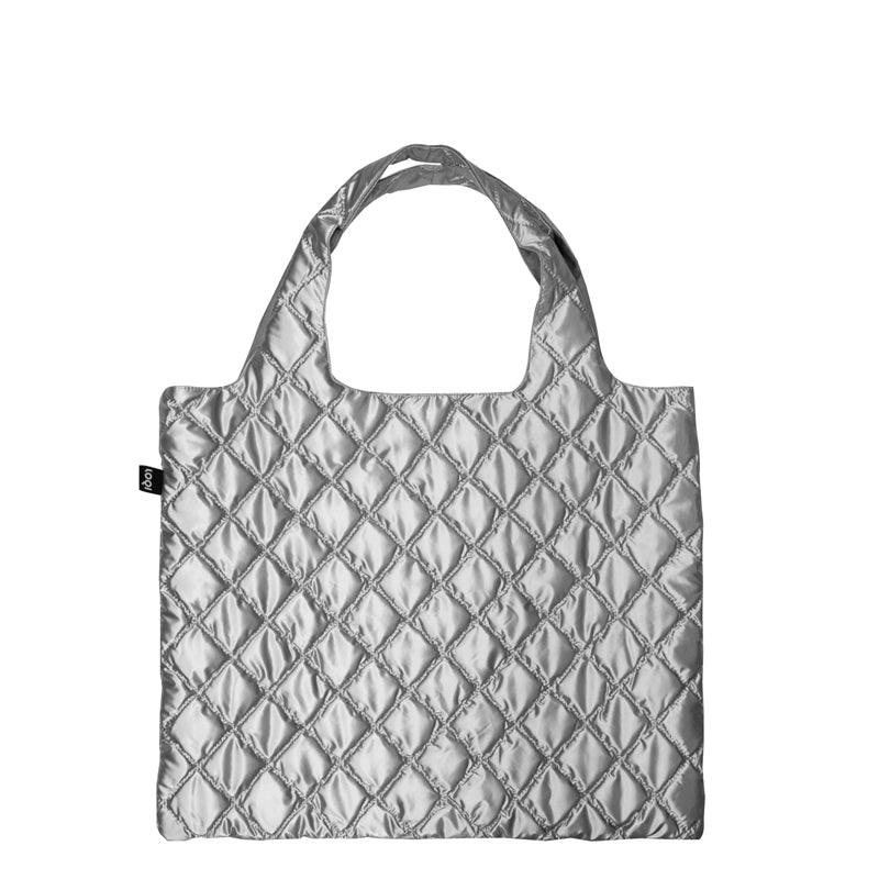 Borsa spesa "Metallic - Silver Puffy" cm 45x38/57