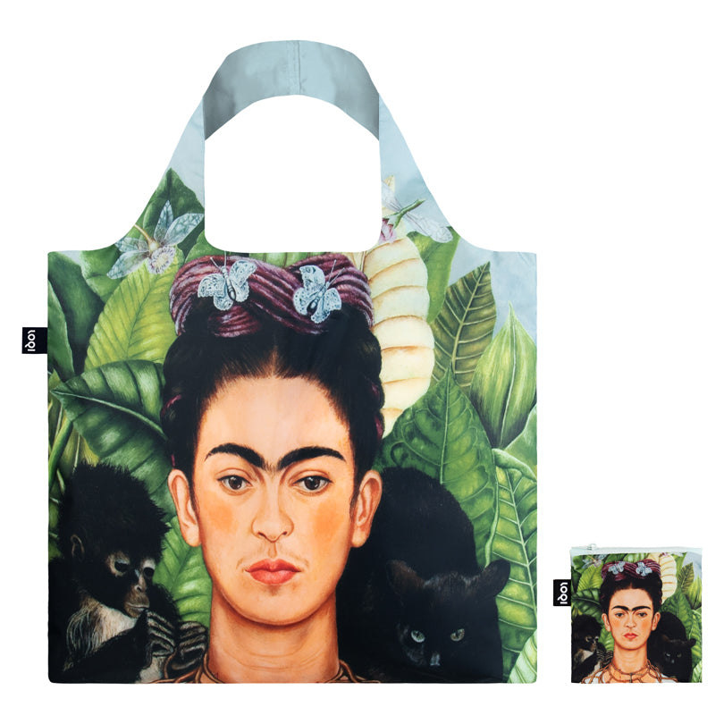 Borsa spesa "Frida Kahlo - Self Portrait with Hummingbird" cm 50x42/69