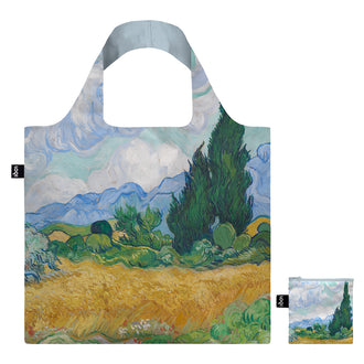 Borsa spesa "Vincent van Gogh - A Wheatfield with Cypresses" cm 50x42/69